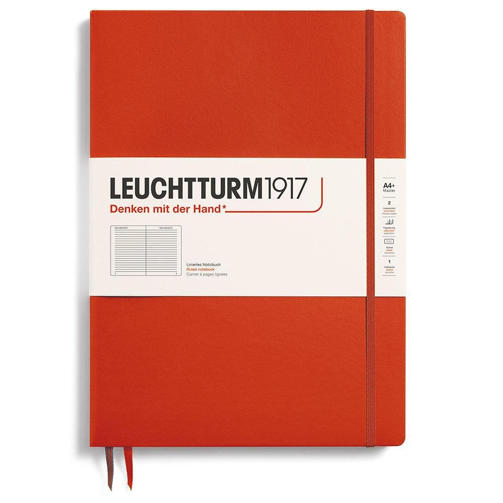 Тефтер А4+ Leuchtturm1917 Notebook Master Slim Fox Red, твърда корица, на редове