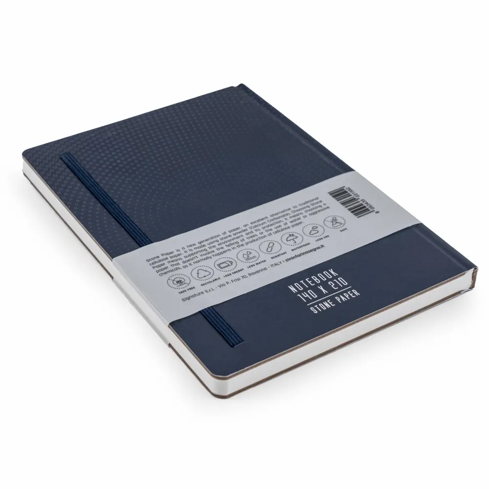 Тефтер Pininfarina - Stone Paper, каменна хартия, твърда корица, линиран, син - 2
