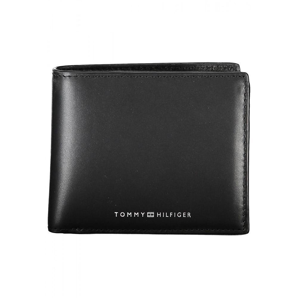 Мъжки портфейл Tommy Hilfiger, гладка естесвена кожа, черен