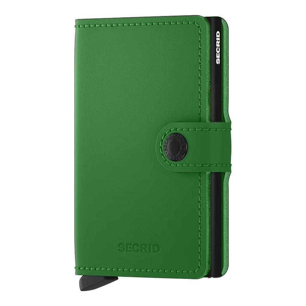 Портфейл SECRID - Mini Matte Bright Green, естествена кожа, с RFID защита