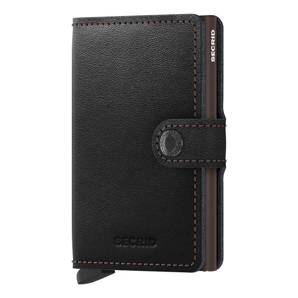 Портфейл SECRID - Mini Original Black & Brown, естествена кожа, с RFID защита