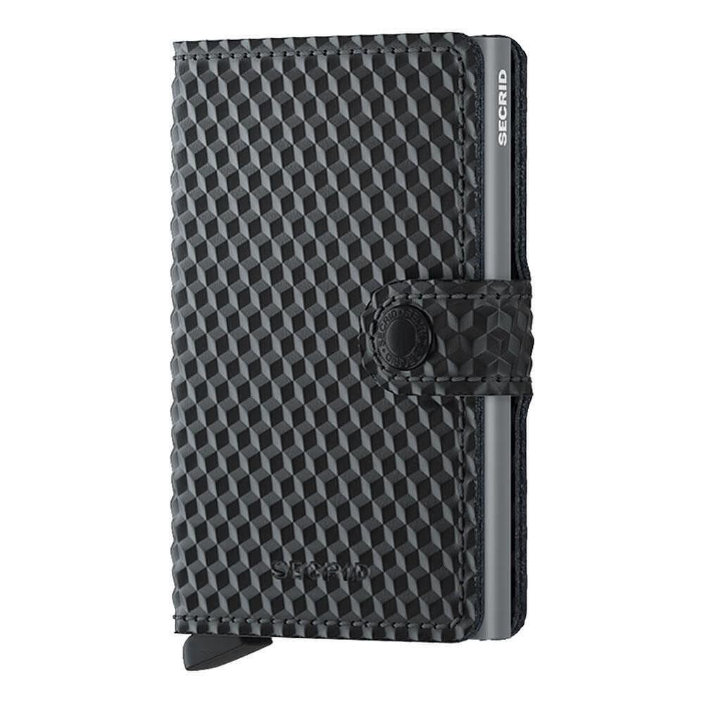 Портфейл SECRID - Mini Cubic Black-Titanium, естествена кожа, с RFID защита
