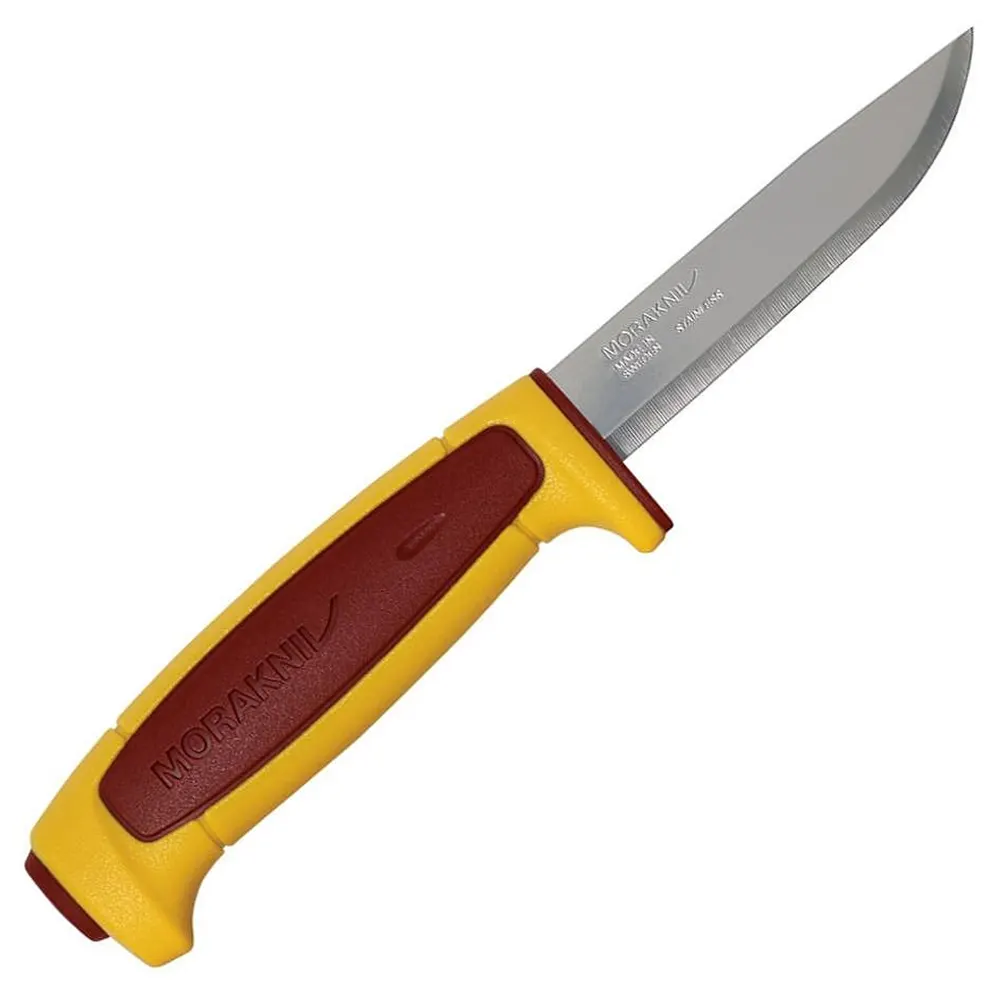 Универсален нож Mora - Basic 546 2023 Limited Edition 14148, острие 9.1 см, с предпазител, жълт-бордо