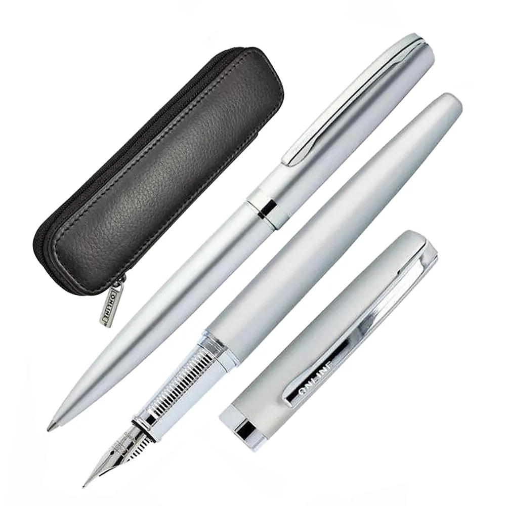 Комплект писалка и химикалка Online - Eleganza Silver