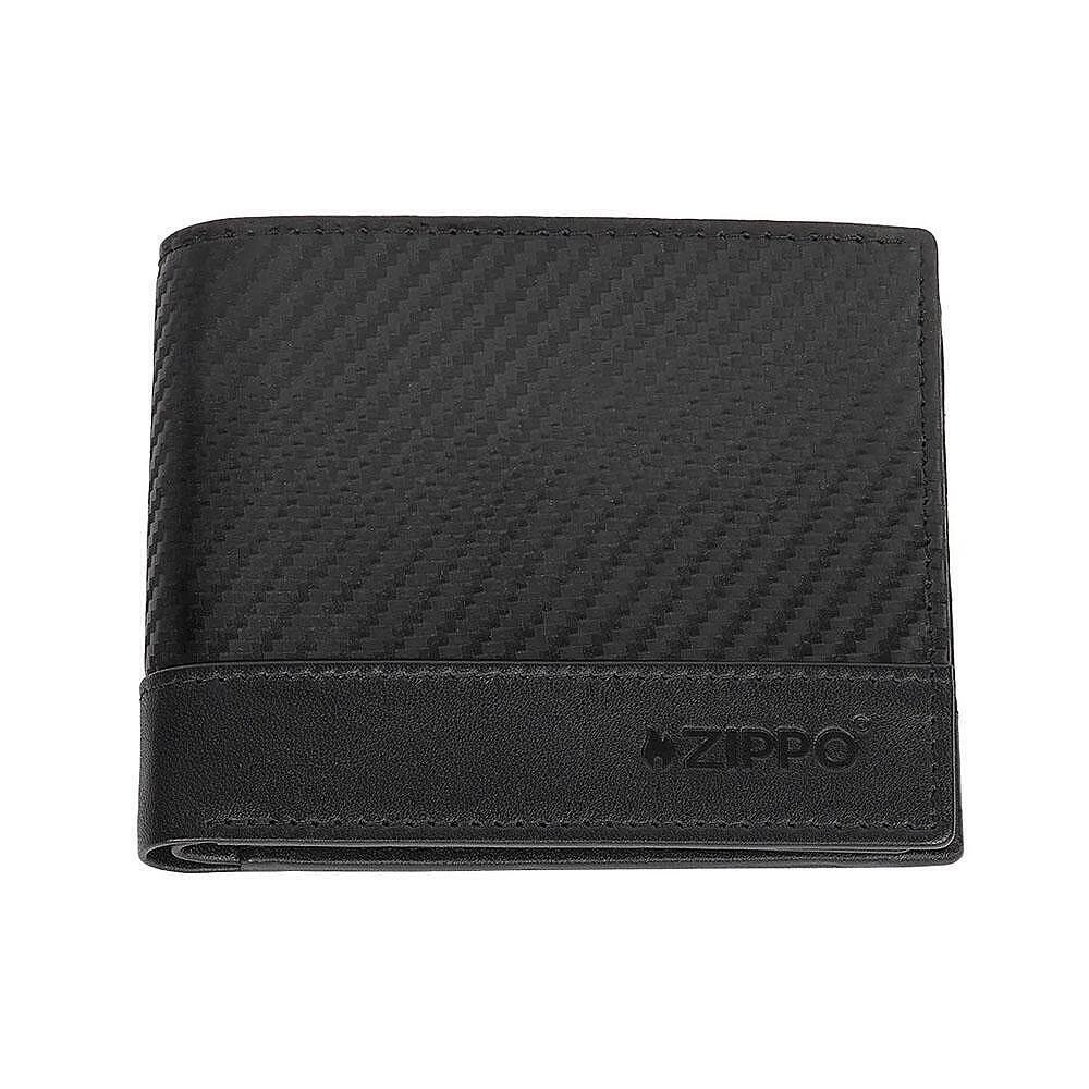 Мъжки портфейл Zippo - Carbon, с монетник, RFID защита, черен