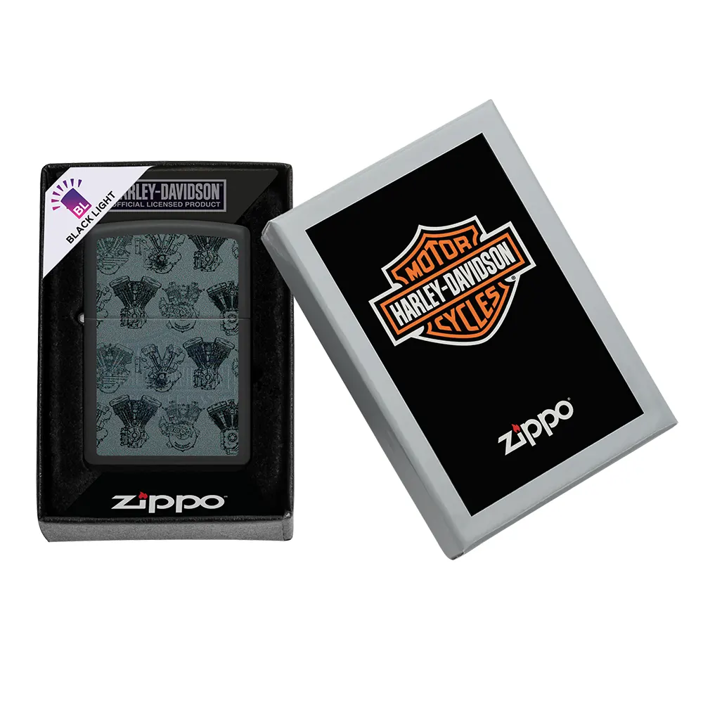 Запалка Zippo - Harley-Davidson® Design Black Light Logo - 7
