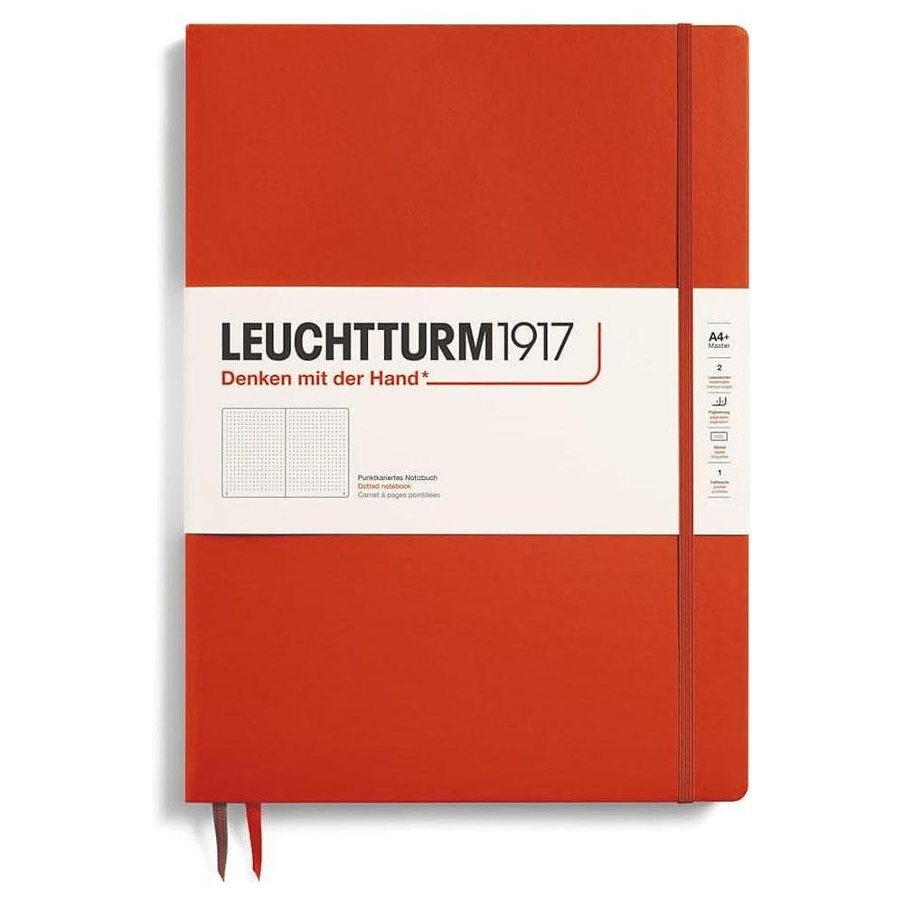 Тефтер А4+ Leuchtturm1917 Notebook Master Slim Fox Red, твърда корица, на точки