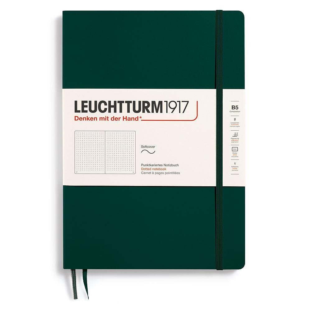 Тефтер B5 Leuchtturm1917 Notebook Composition Forest Green, мека корица, на точки