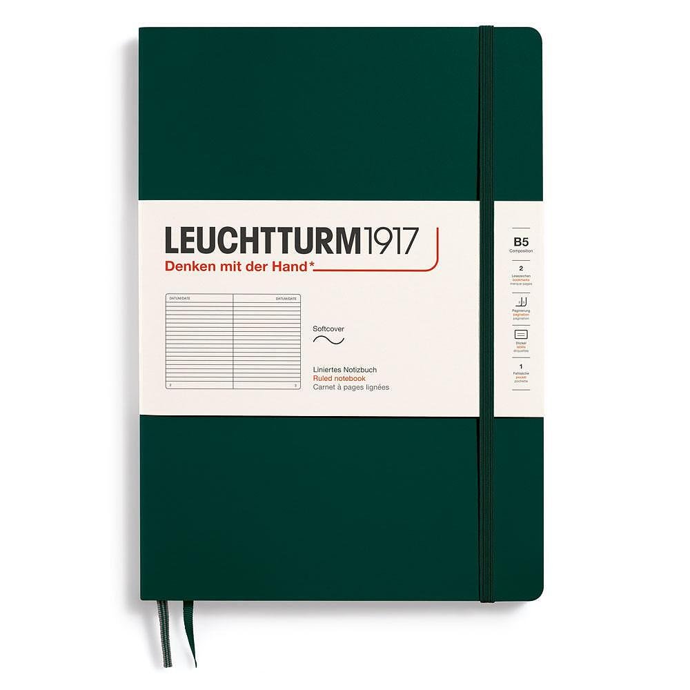 Тефтер B5 Leuchtturm1917 Notebook Composition Forest Green, мека корица, на редове