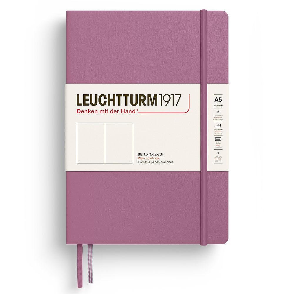 Тефтер Leuchtturm1917 New Colours 2025 - Dusty Rose, A5, твърди корици, изчистени страници