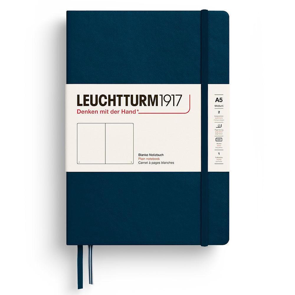 Тефтер Leuchtturm1917 New Colours 2025 - Deep Sea, A5, твърди корици, изчистени страници