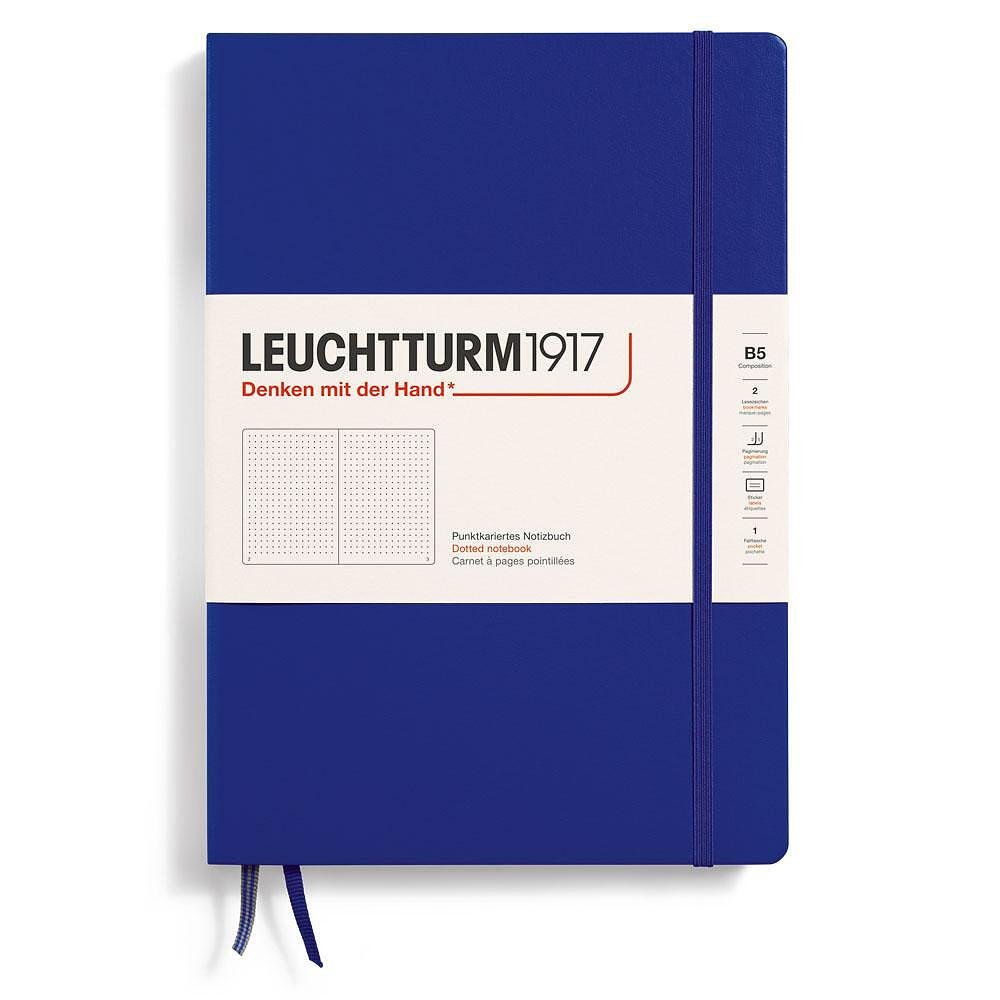 Тефтер B5 Leuchtturm1917 Notebook Composition Ink, твърди корици, на точки
