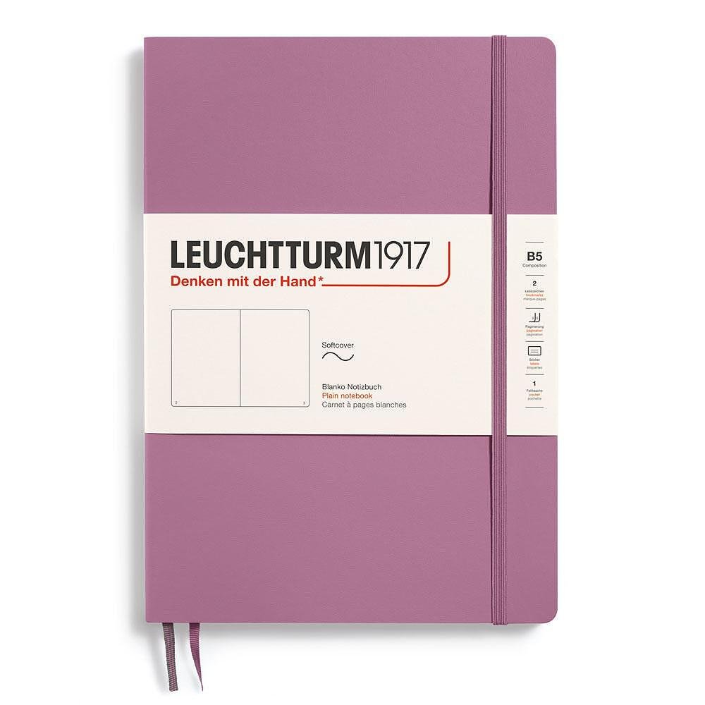 Тефтер B5 Leuchtturm1917 Notebook Composition New Colours 2025 - Dusty Rose, меки корици, изчистени страници