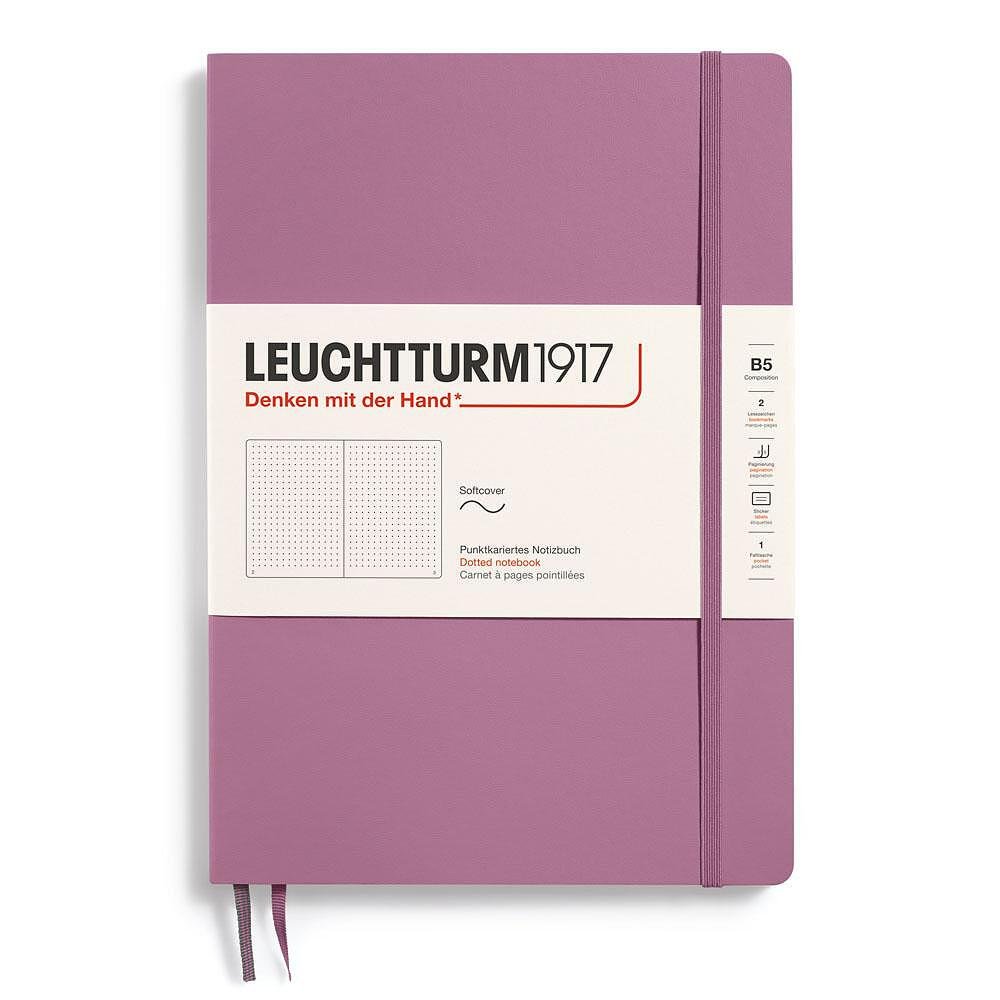 Тефтер B5 Leuchtturm1917 Notebook Composition New Colours 2025 - Dusty Rose, меки корици, на точки