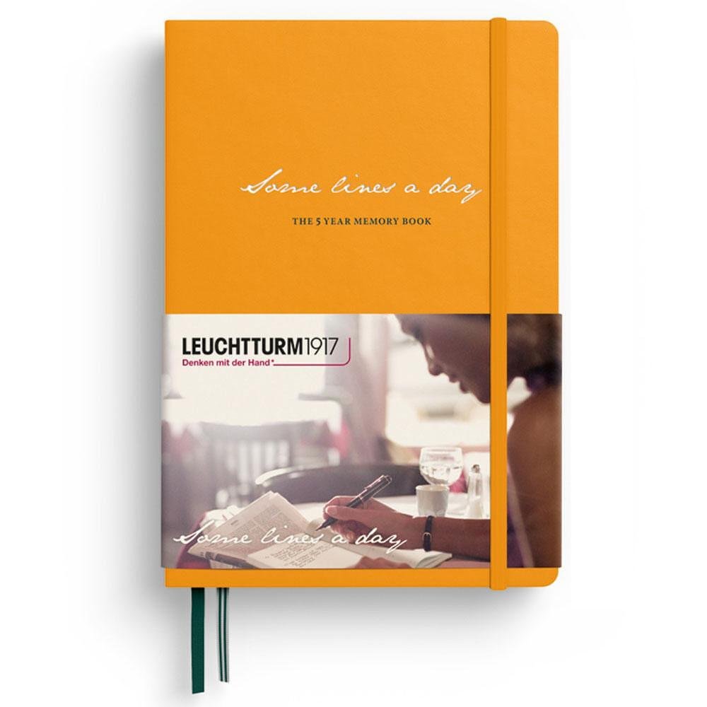 Тефтер А5 Leuchtturm1917 Some Lines a day - 5 години, Rising Sun, твърди корици