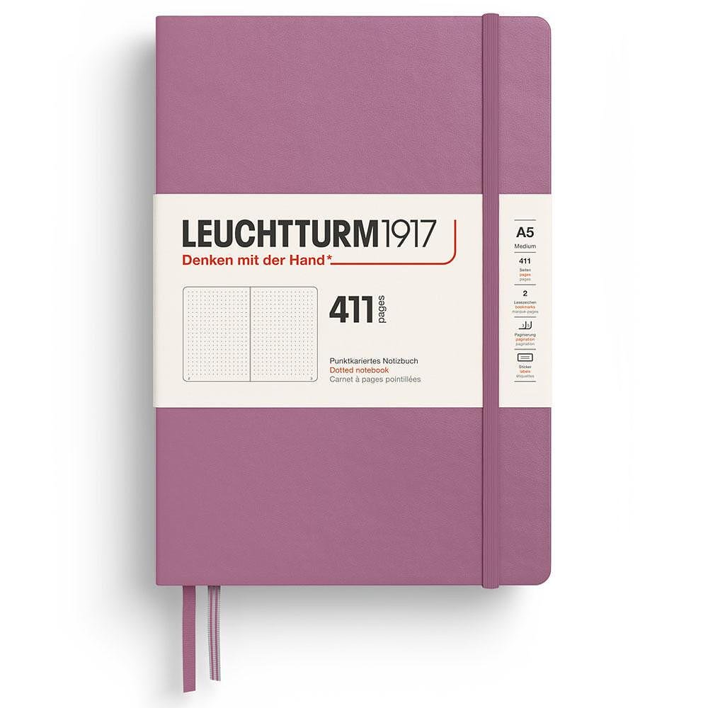 Тефтер А5 Leuchtturm1917 Notebook 411 - Dusty Rose, твърди корици, на точки