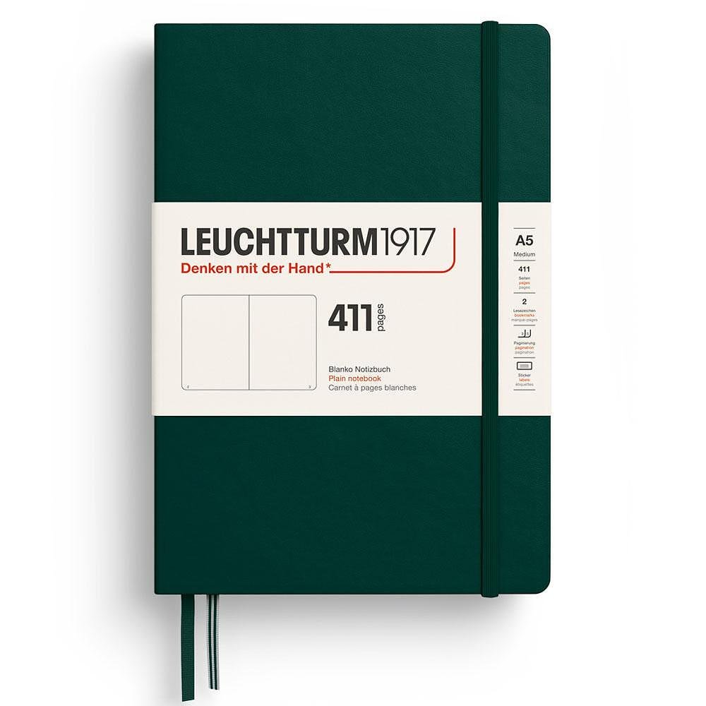 Тефтер А5 Leuchtturm1917 Notebook 411 - Forest Green, твърди корици, изчистени страници