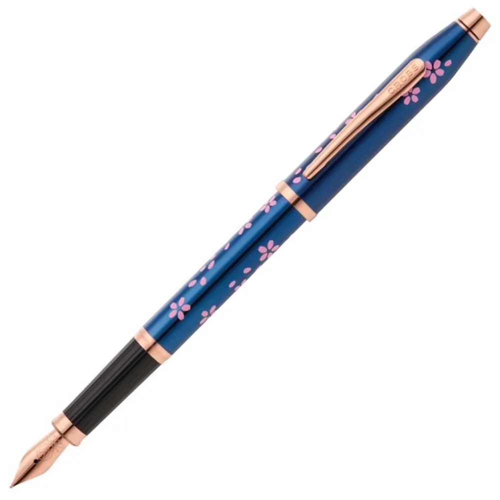 Писалка Cross Century II Cherry Blossom - Blue Lacquer with Rose Gold Trim