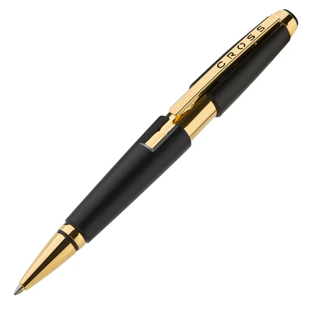 Ролер Cross Edge™ Matte Black Lacquer with Gold PVD Appointments