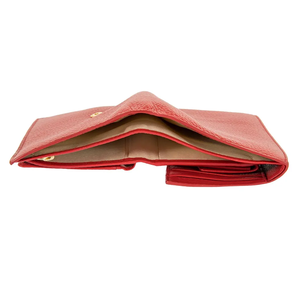 Дамски портфейл Bric's - Marmolada Purse, с копче и монетник, RFID защита, червен - 4