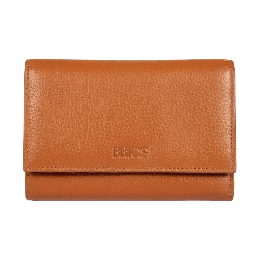 Дамски портфейл Bric's - Marmolada Purse, с копче и монетник, RFID защита, кафяв
