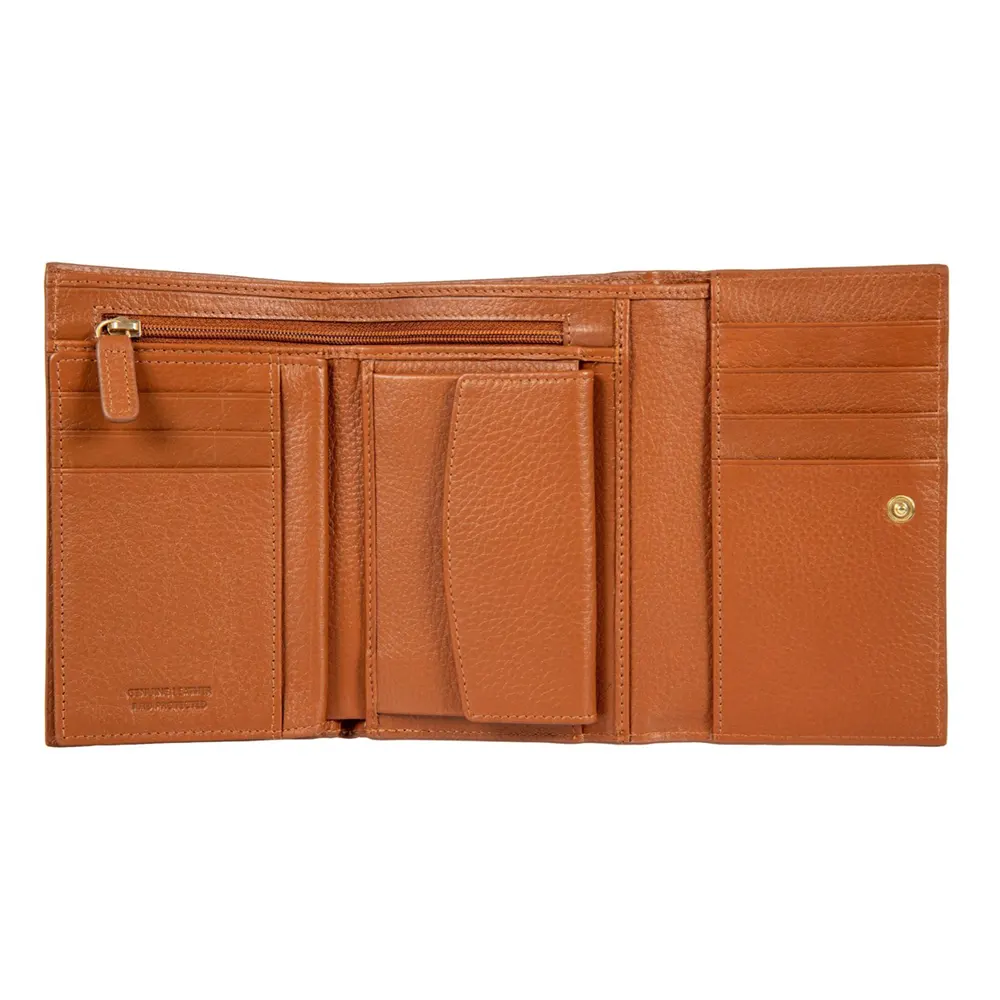 Дамски портфейл Bric's - Marmolada Purse, с копче и монетник, RFID защита, кафяв - 2