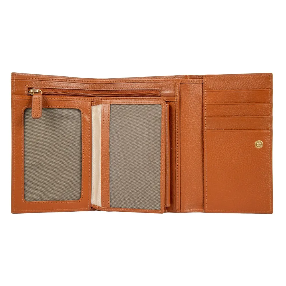 Дамски портфейл Bric's - Marmolada Purse, с копче и монетник, RFID защита, кафяв - 3