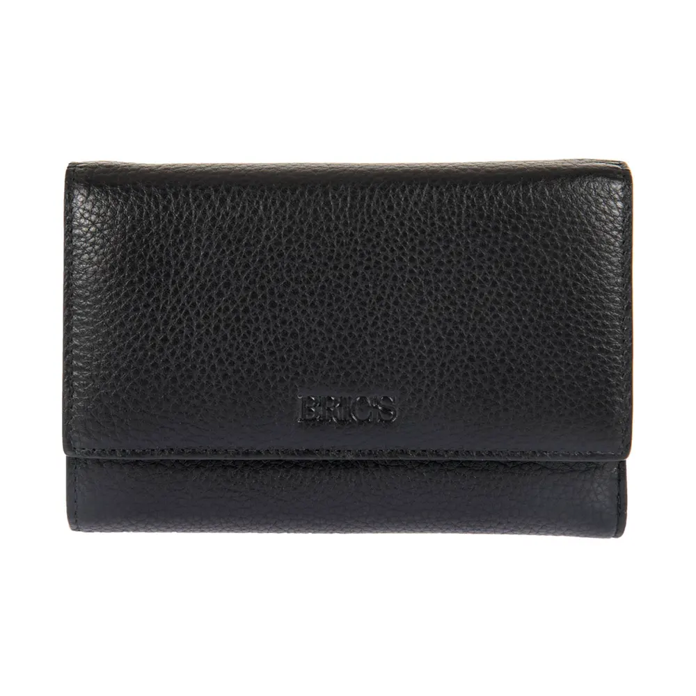 Дамски портфейл Bric's - Marmolada Purse, с копче и монетник, RFID защита, черен