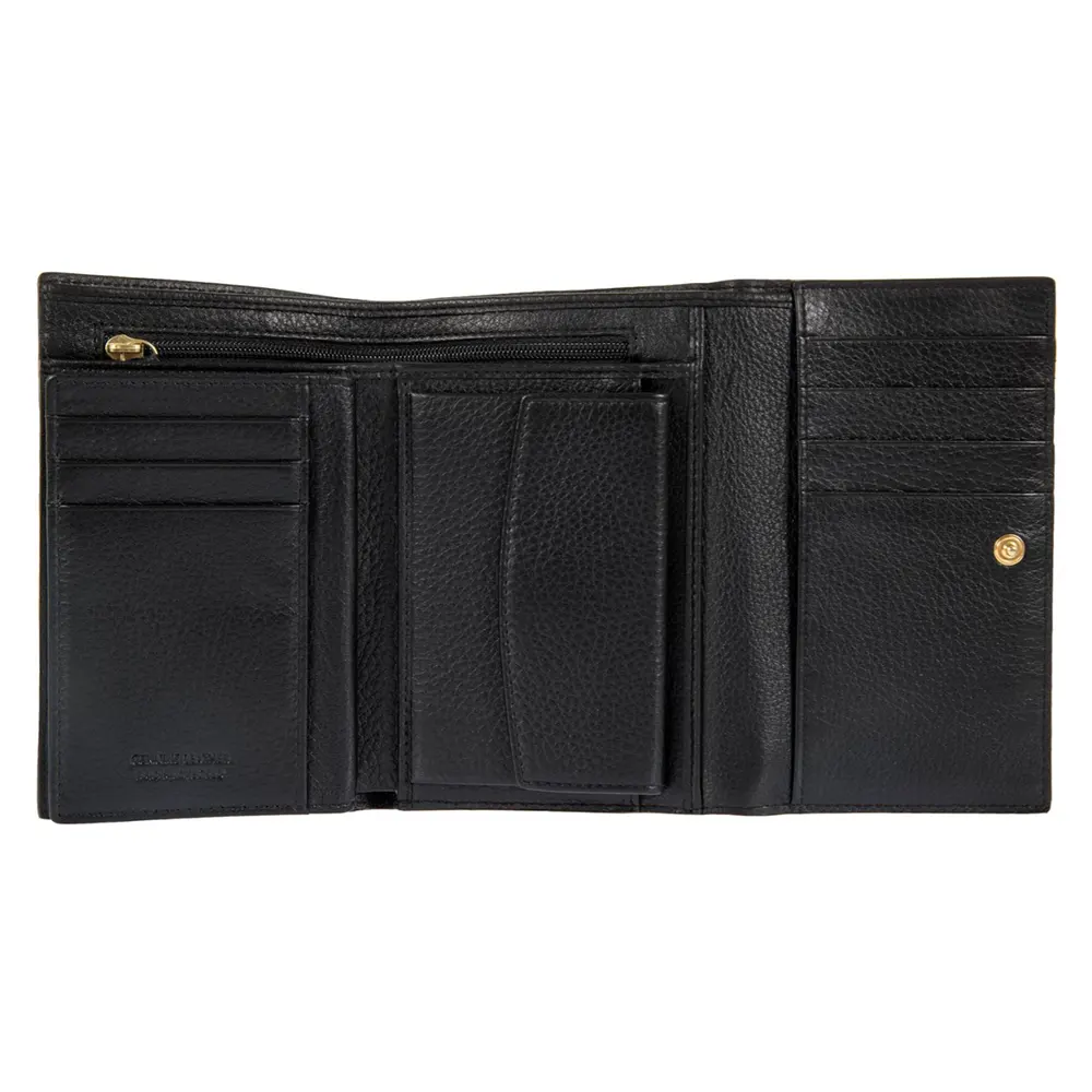 Дамски портфейл Bric's - Marmolada Purse, с копче и монетник, RFID защита, черен - 2