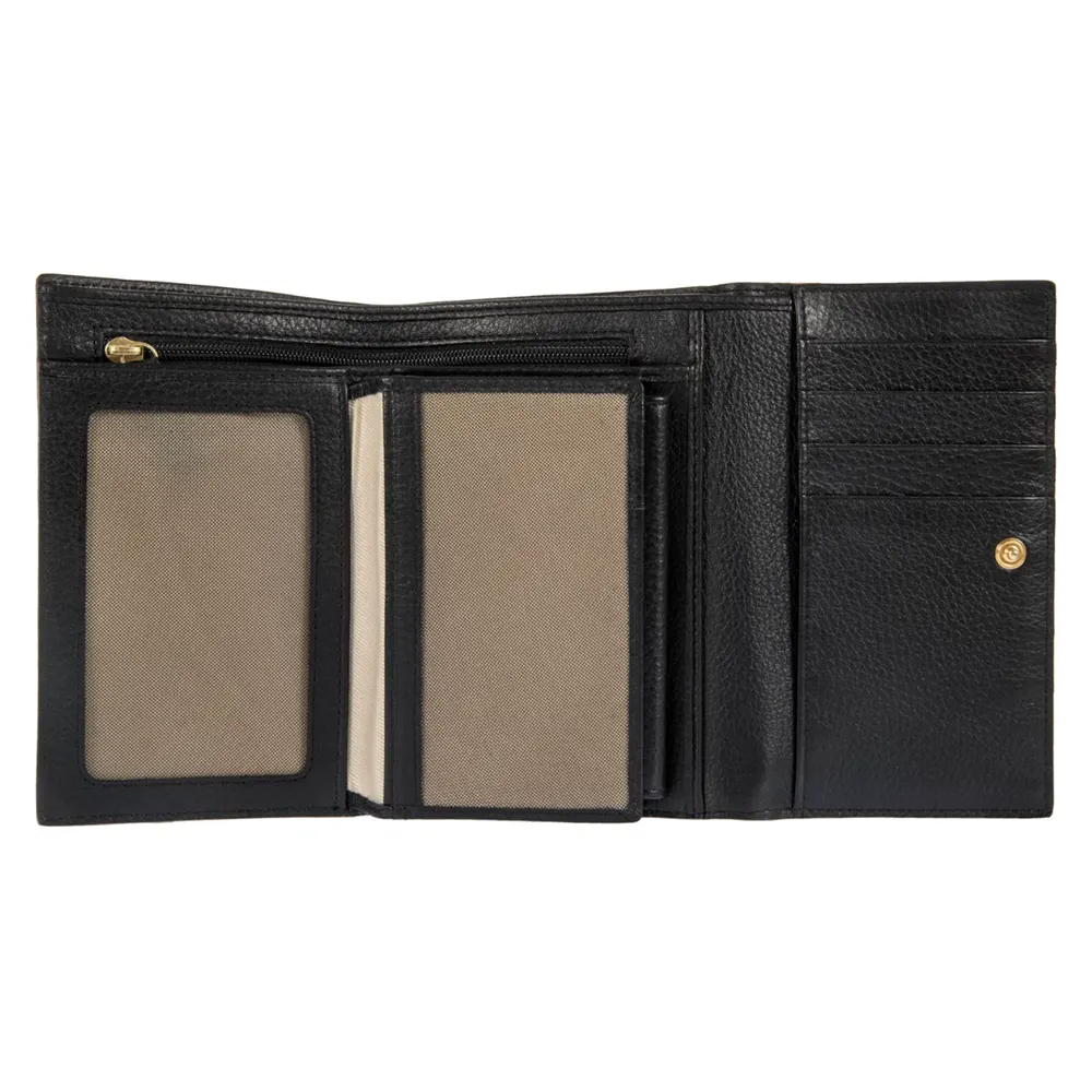 Дамски портфейл Bric's - Marmolada Purse, с копче и монетник, RFID защита, черен - 3