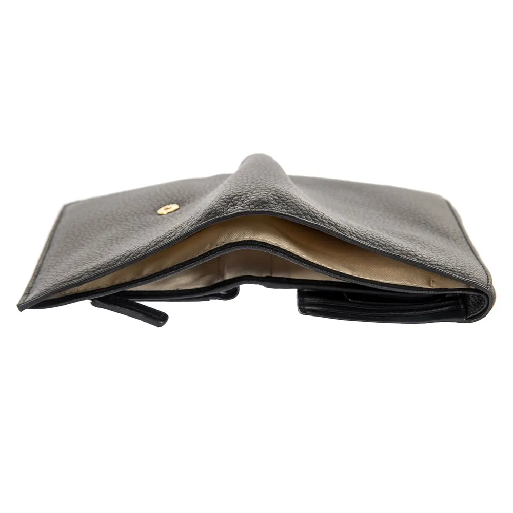 Дамски портфейл Bric's - Marmolada Purse, с копче и монетник, RFID защита, черен - 4
