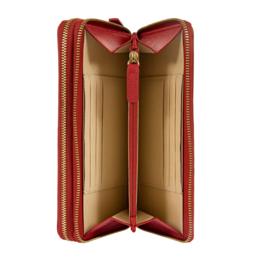 Дамски портфейл Bric's - Marmolada Zip-Around Purse, монетник, RFID защита, червен - 2