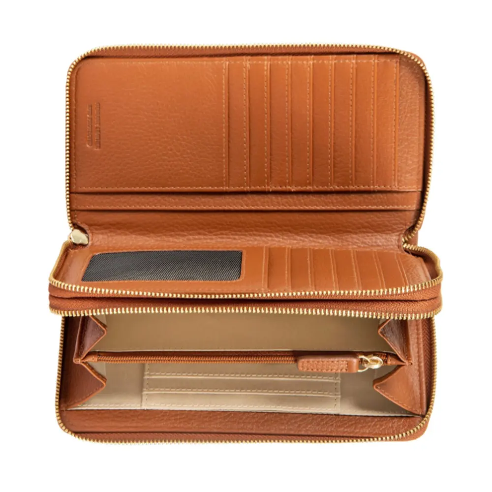 Дамски портфейл Bric's - Marmolada Zip-Around Purse, монетник, RFID защита, кафяв - 2