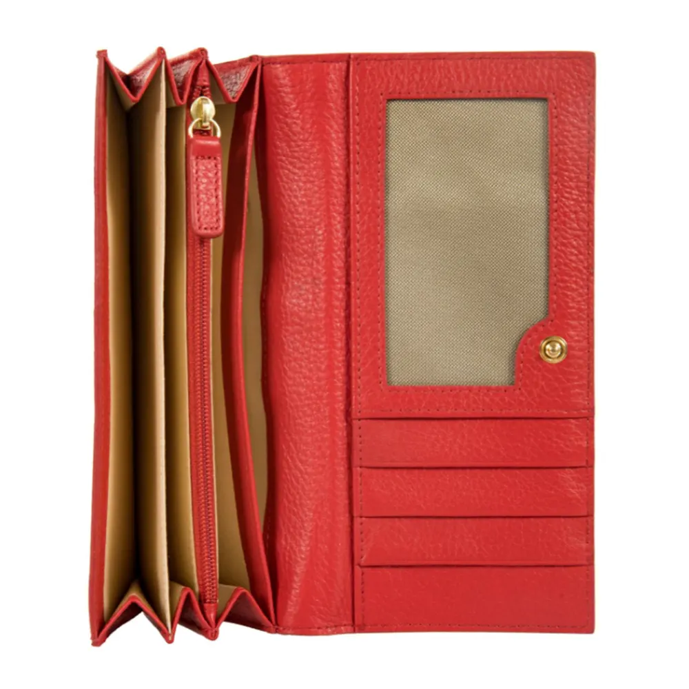 Дамски портфейл Bric's - Marmolada Purse, монетник, RFID защита, червен - 2