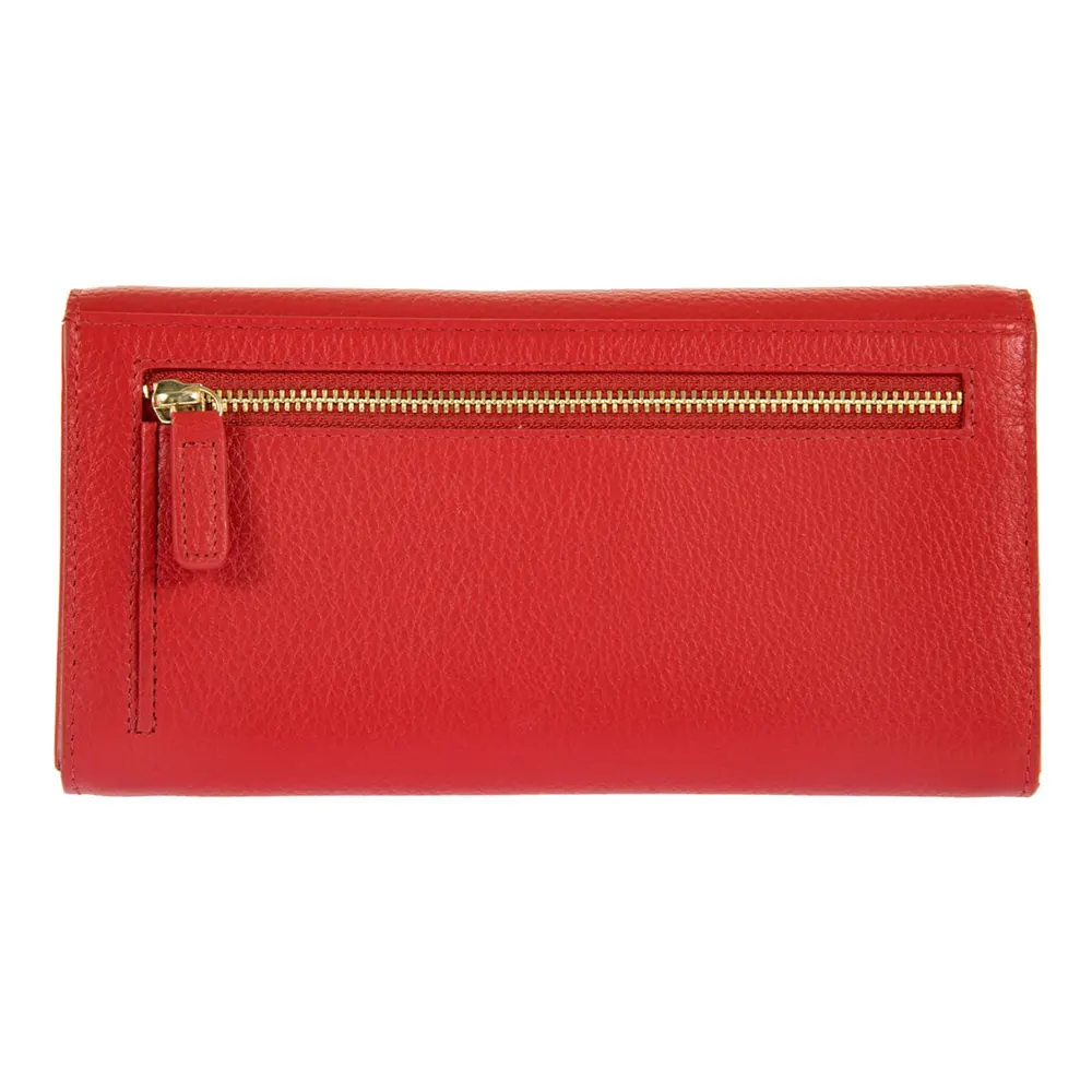 Голям дамски портфейл Bric's - Marmolada Purse, с монетник, RFID защита, червен - 3