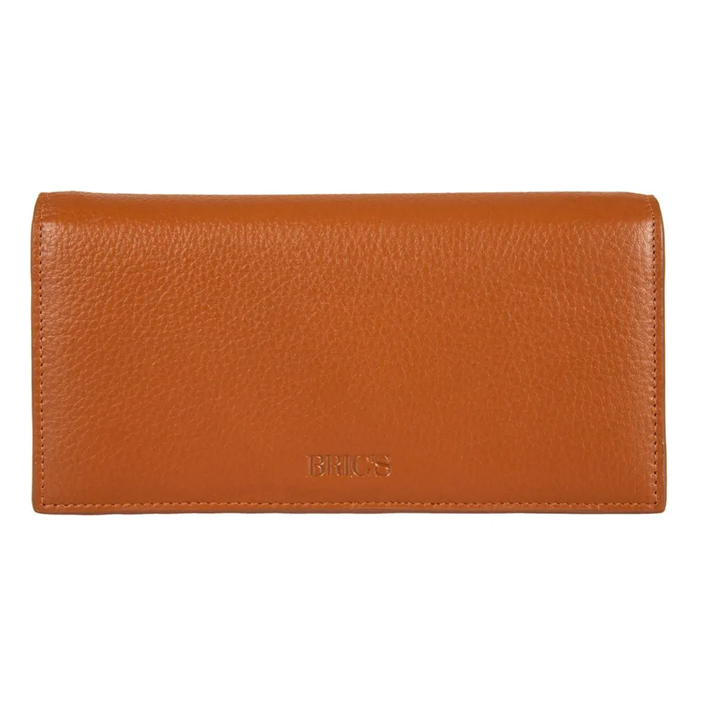 Голям дамски портфейл Bric's - Marmolada Purse, с монетник, RFID защита, кафяв