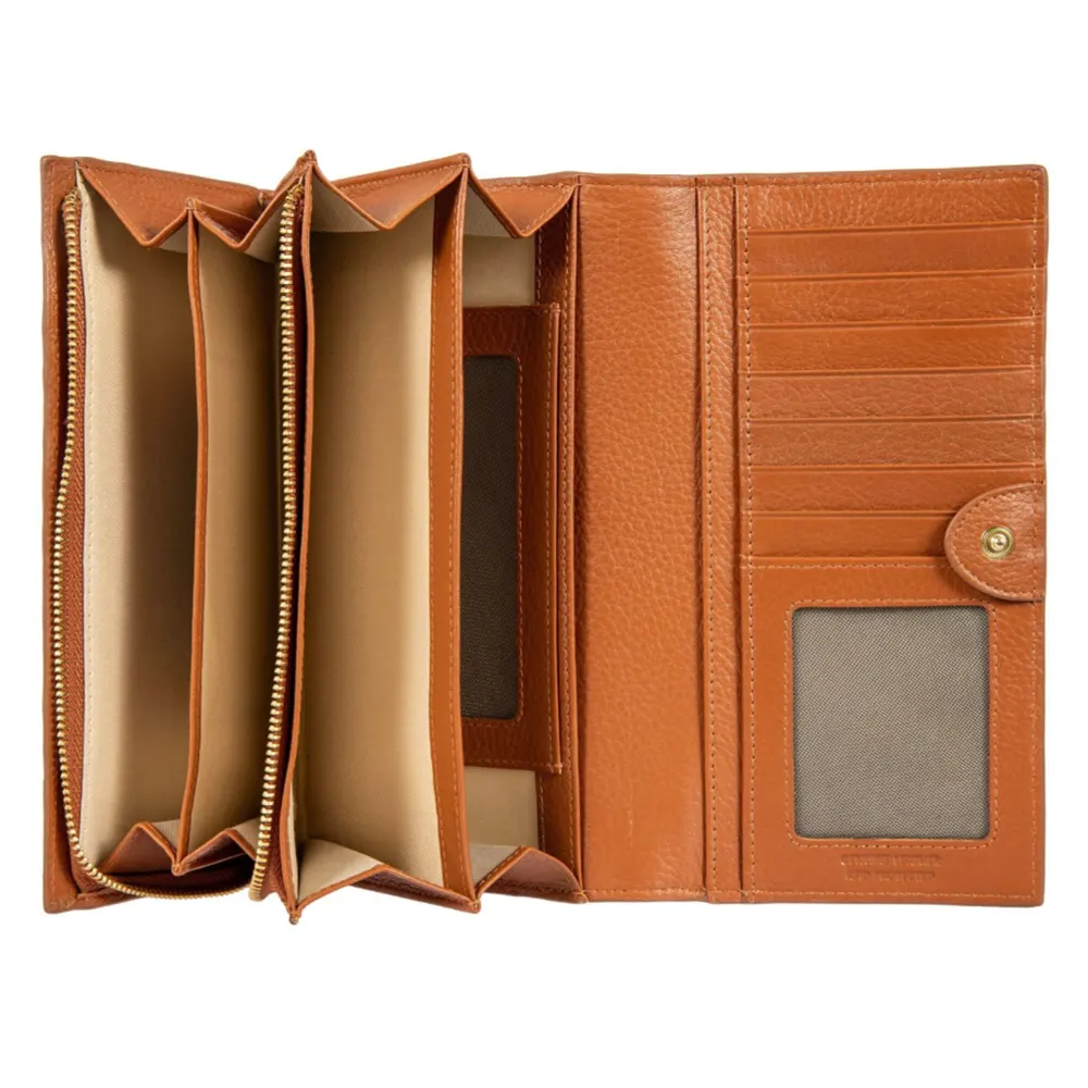 Голям дамски портфейл Bric's - Marmolada Purse, с монетник, RFID защита, кафяв - 2