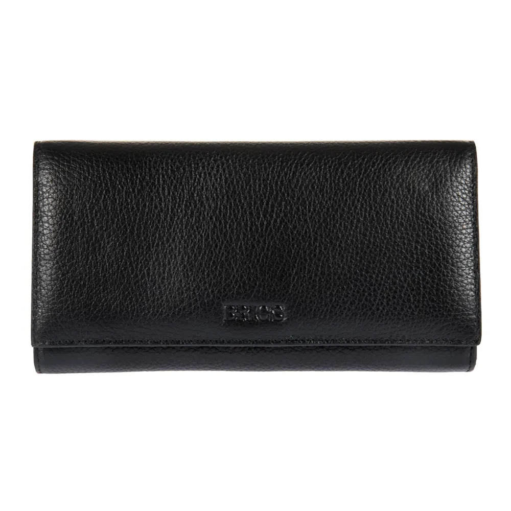 Голям дамски портфейл Bric's - Marmolada Purse, с монетник, RFID защита, черен