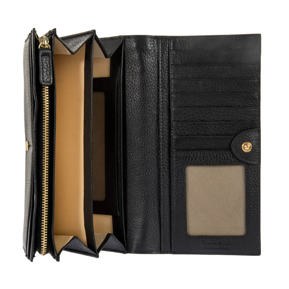 Голям дамски портфейл Bric's - Marmolada Purse, с монетник, RFID защита, черен - 2