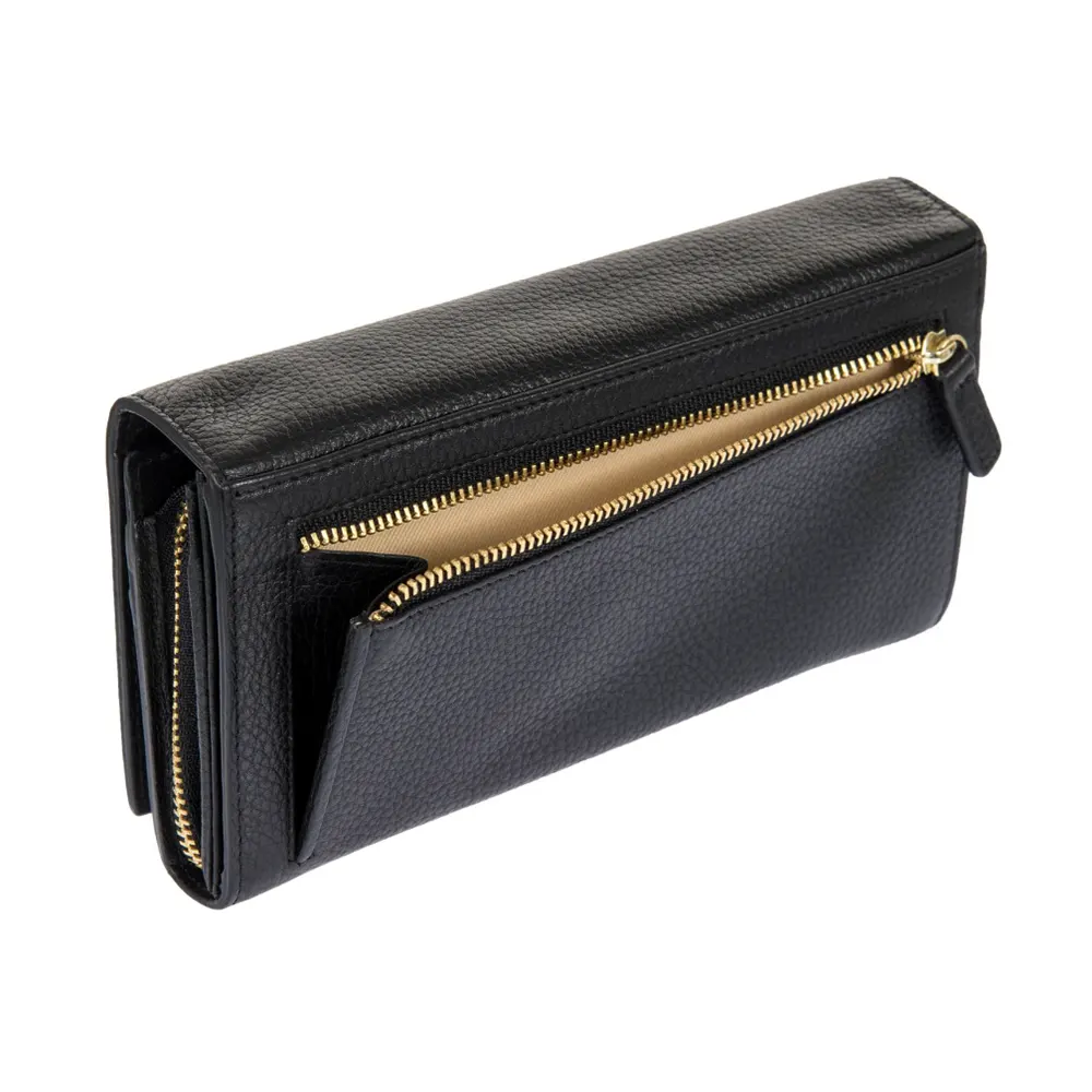 Голям дамски портфейл Bric's - Marmolada Purse, с монетник, RFID защита, черен - 3