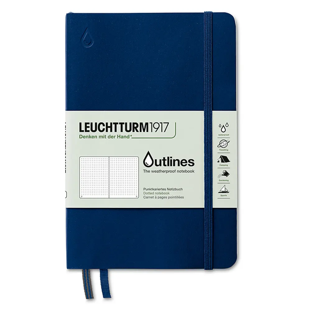 Тефтер Leuchtturm1917 - Outlines, B6+, на точки, тъмносин, меки корици, водоустойчив