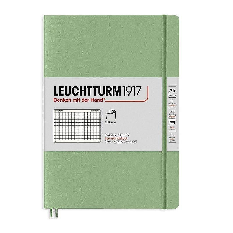 Тефтер А5 Leuchtturm1917 Notebook Softcover Sage Squared