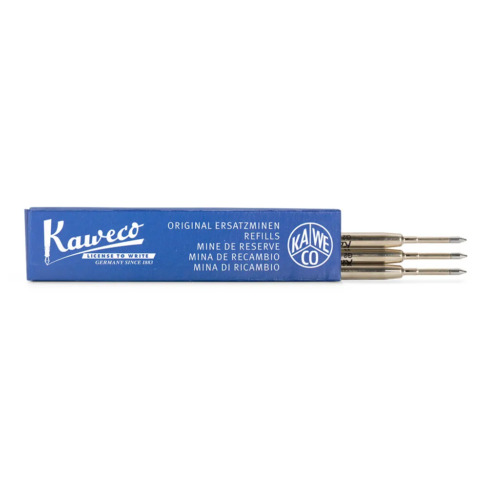 Комплект пълнители за химикалка Kaweco - D2, 0.8 мм, 3 бр, син цвят