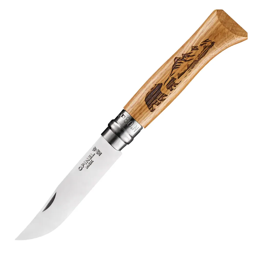 Сгъваем нож Opinel Animalia №8, острие 8.5 см, мечка