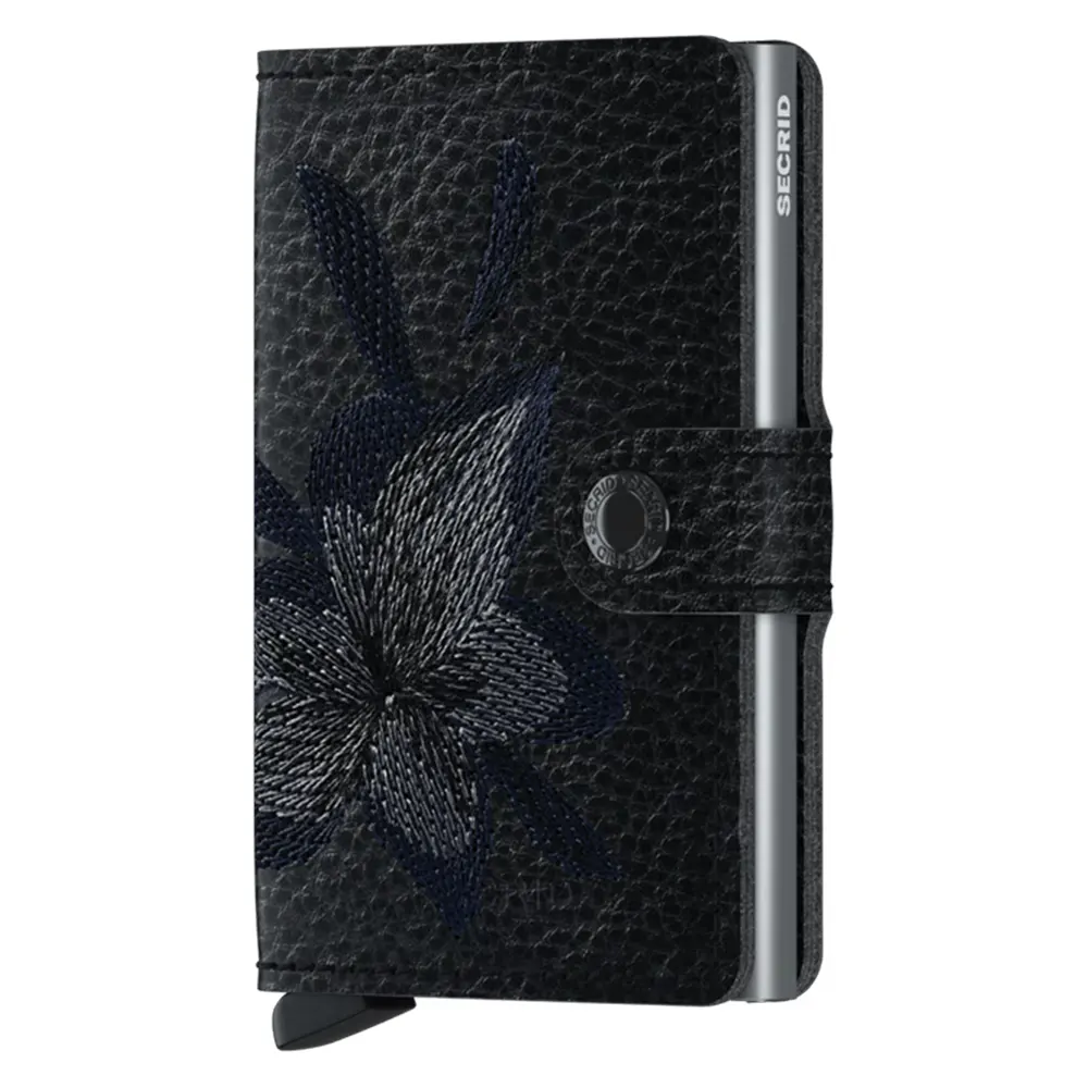 Портфейл SECRID - Mini Stitch Magnolia Black, с RFID защита