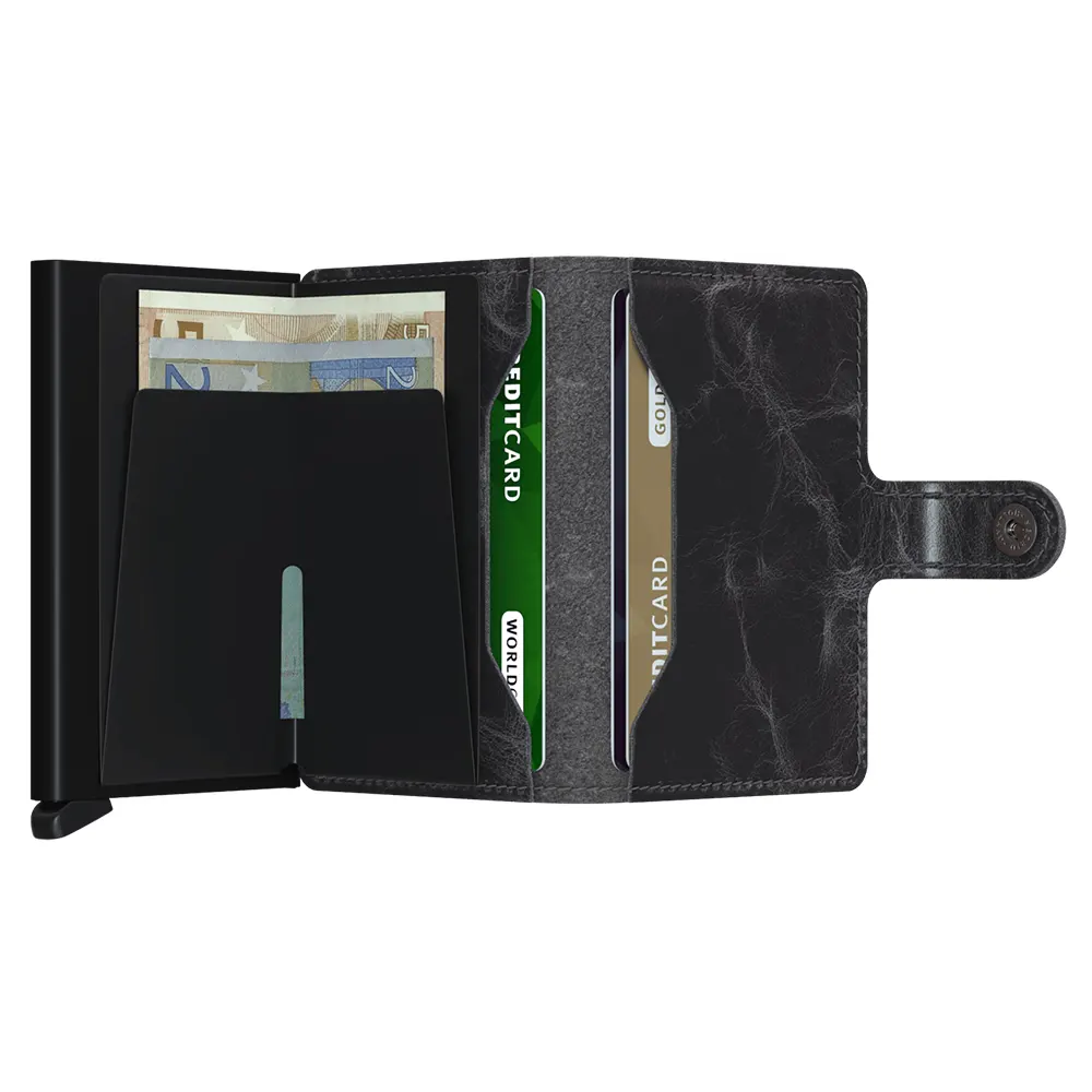 Портфейл SECRID - Mini Vintage Grey-Black, естествена кожа, с RFID защита - 3