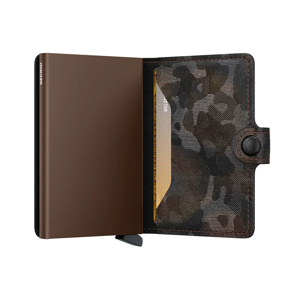 Портфейл SECRID - Mini Jungle Brown, естествена кожа, RFID защита - 4
