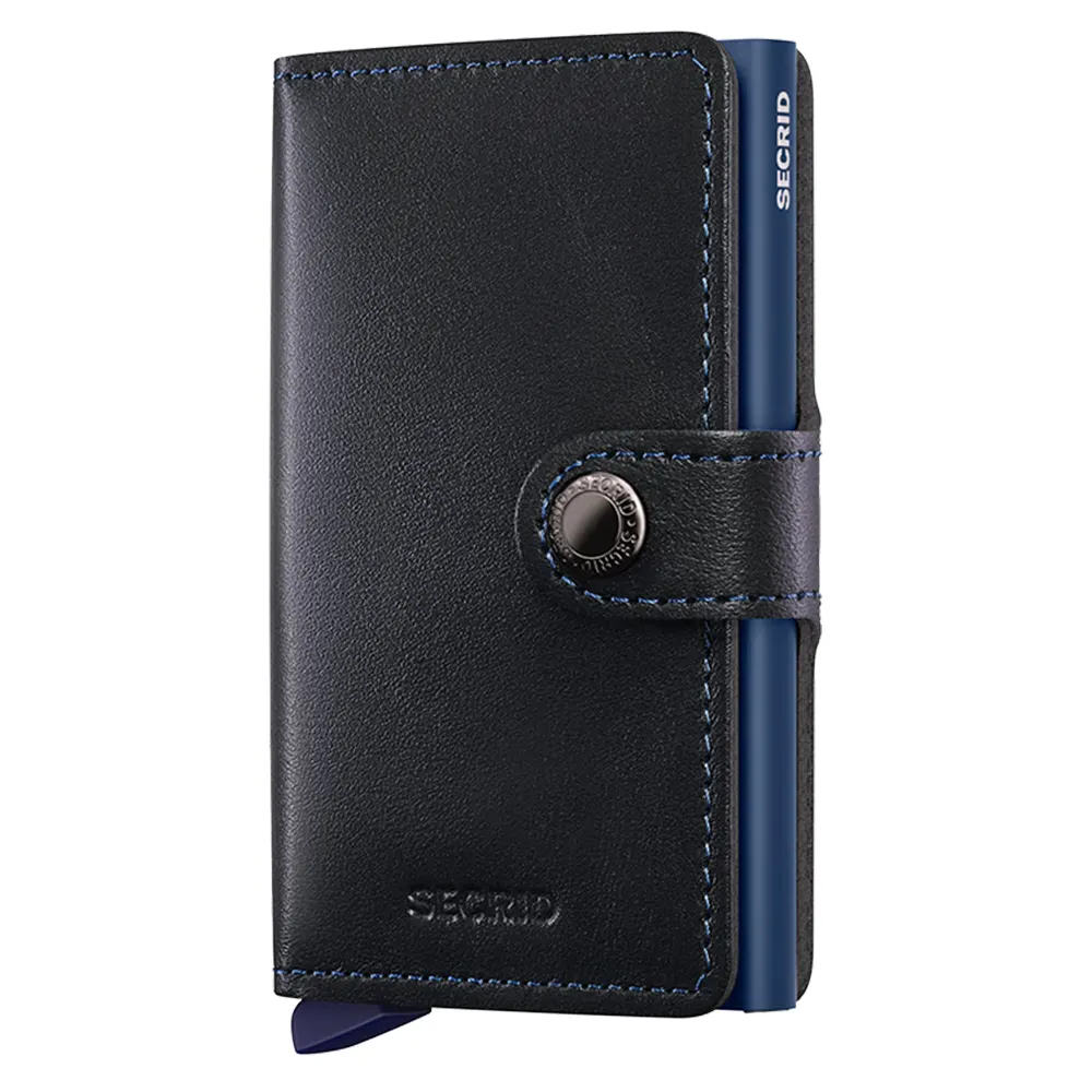 Портфейл SECRID - Mini Original Black Navy, естествена кожа, с RFID защита