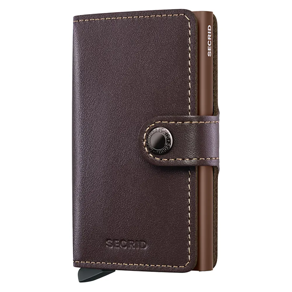 Портфейл SECRID - Mini Original Chocolate, естествена кожа, с RFID защита