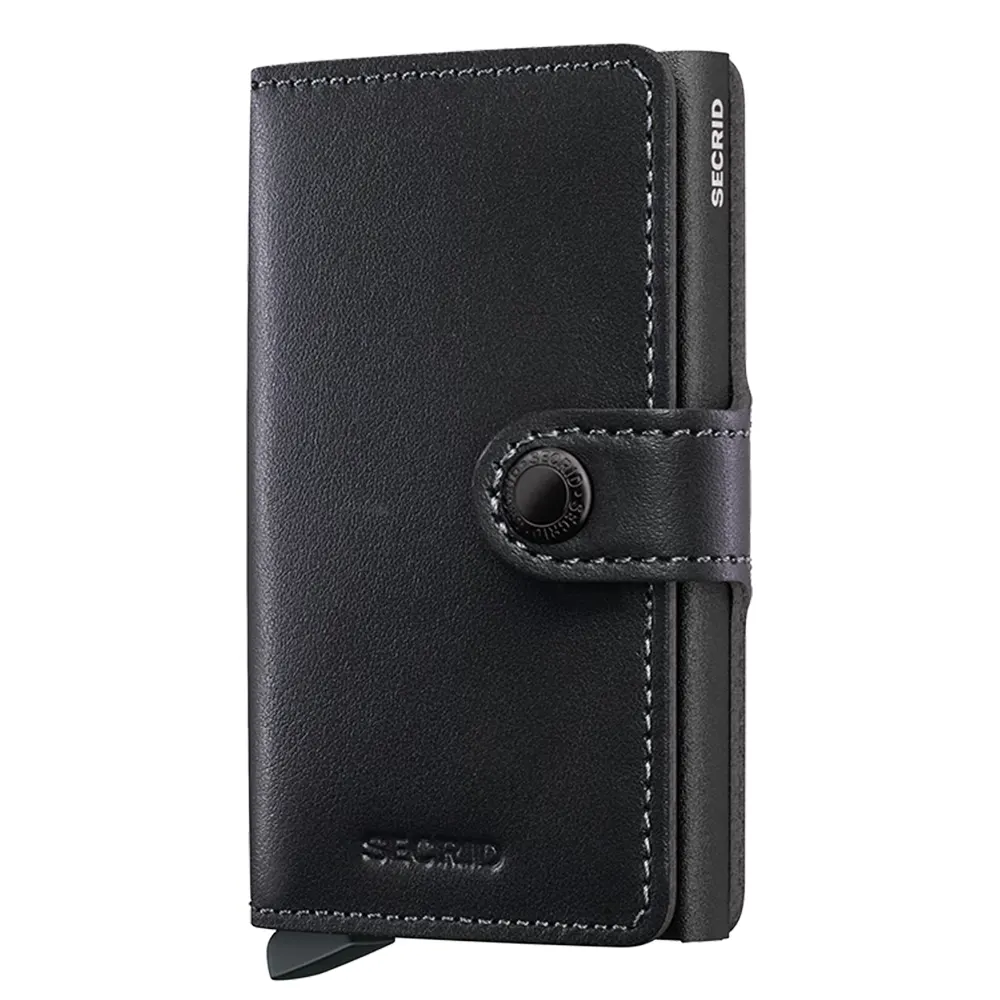 Портфейл SECRID - Mini Original Black Powdercoat, естествена кожа, с RFID защита